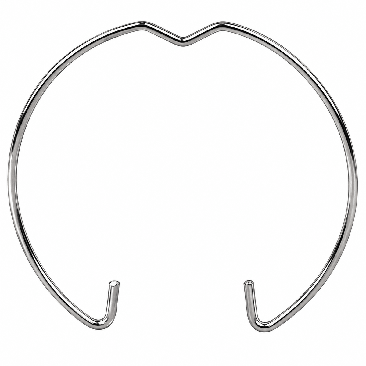 Silver metal MR16/GU10 holder clip with a rounded shape and two curved ends, displayed against a white background.
