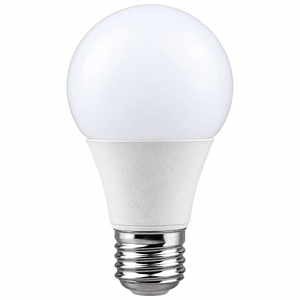 A 10W dimmable A60 LED bulb with a smooth white globe and a textured white base, featuring a silver E27 screw.