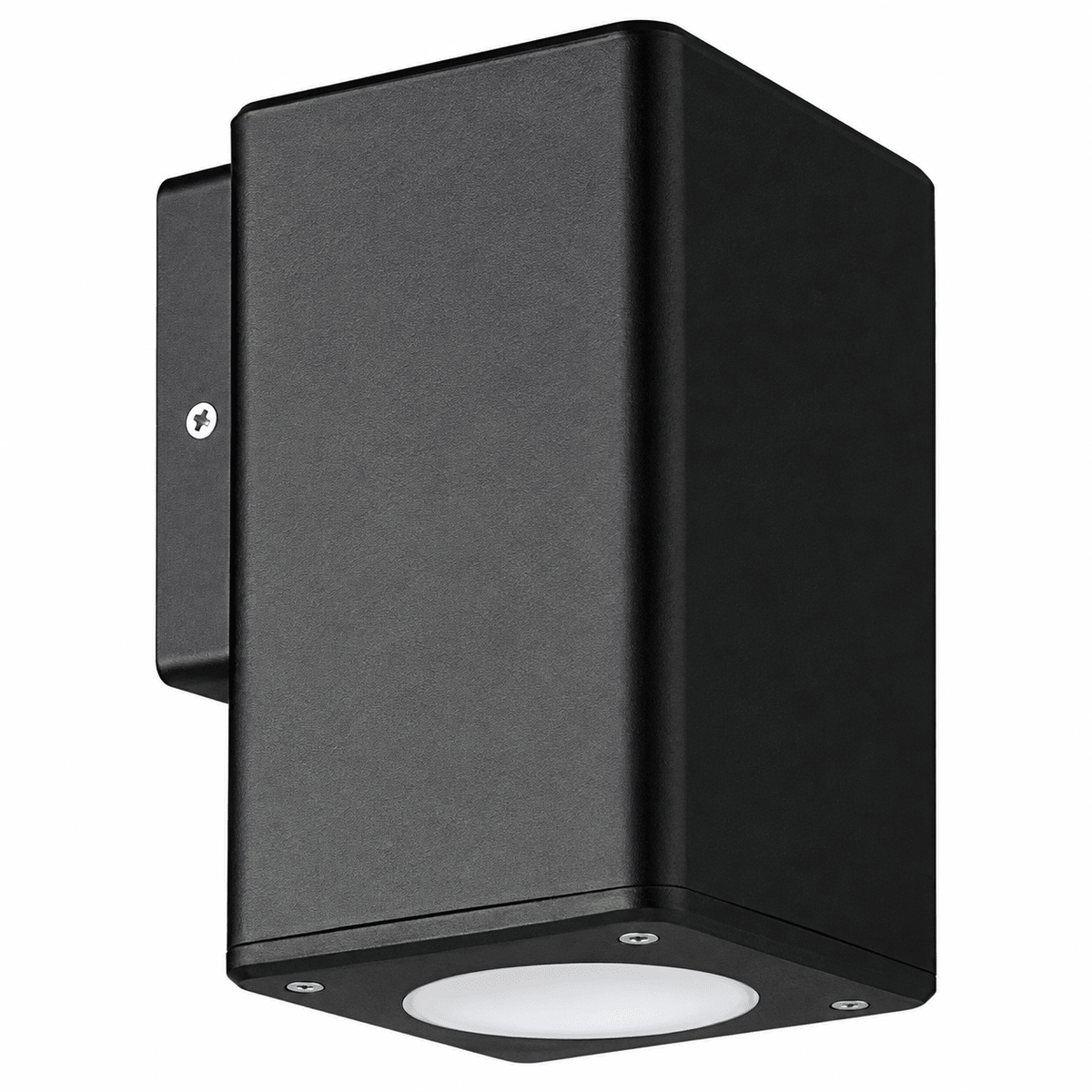 Down Facing Square ABS Outdoor Wall Light — Black