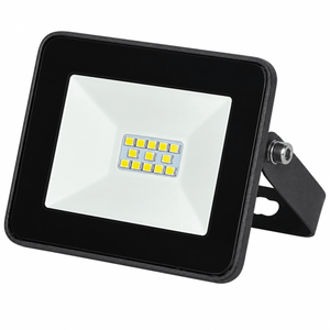 A square LED flood light with a black frame and a white lens, featuring multiple small yellow bulbs arranged in a grid.