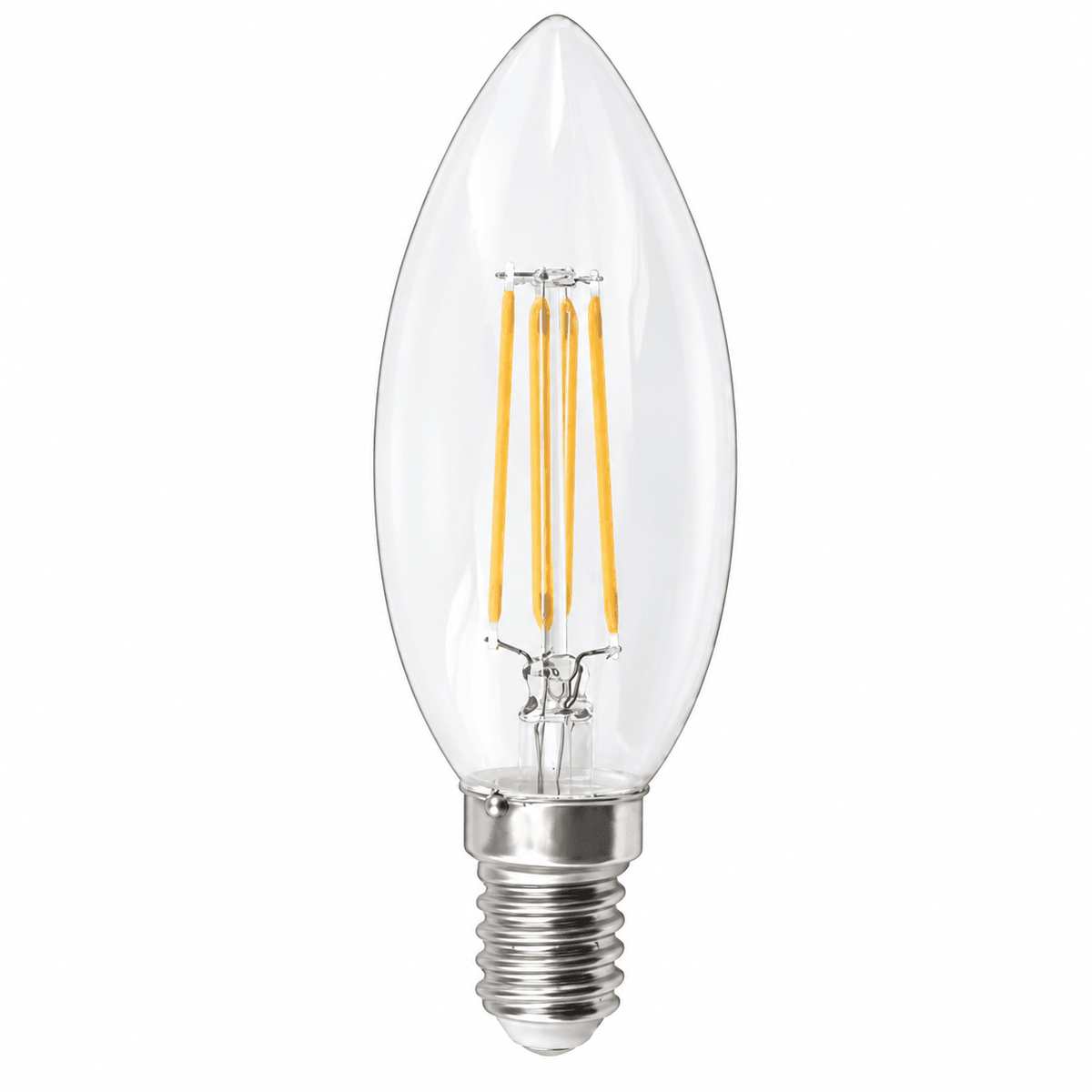 4.5W Dimmable White Candle Filament LED Bulb – E27, 2700K Warm White