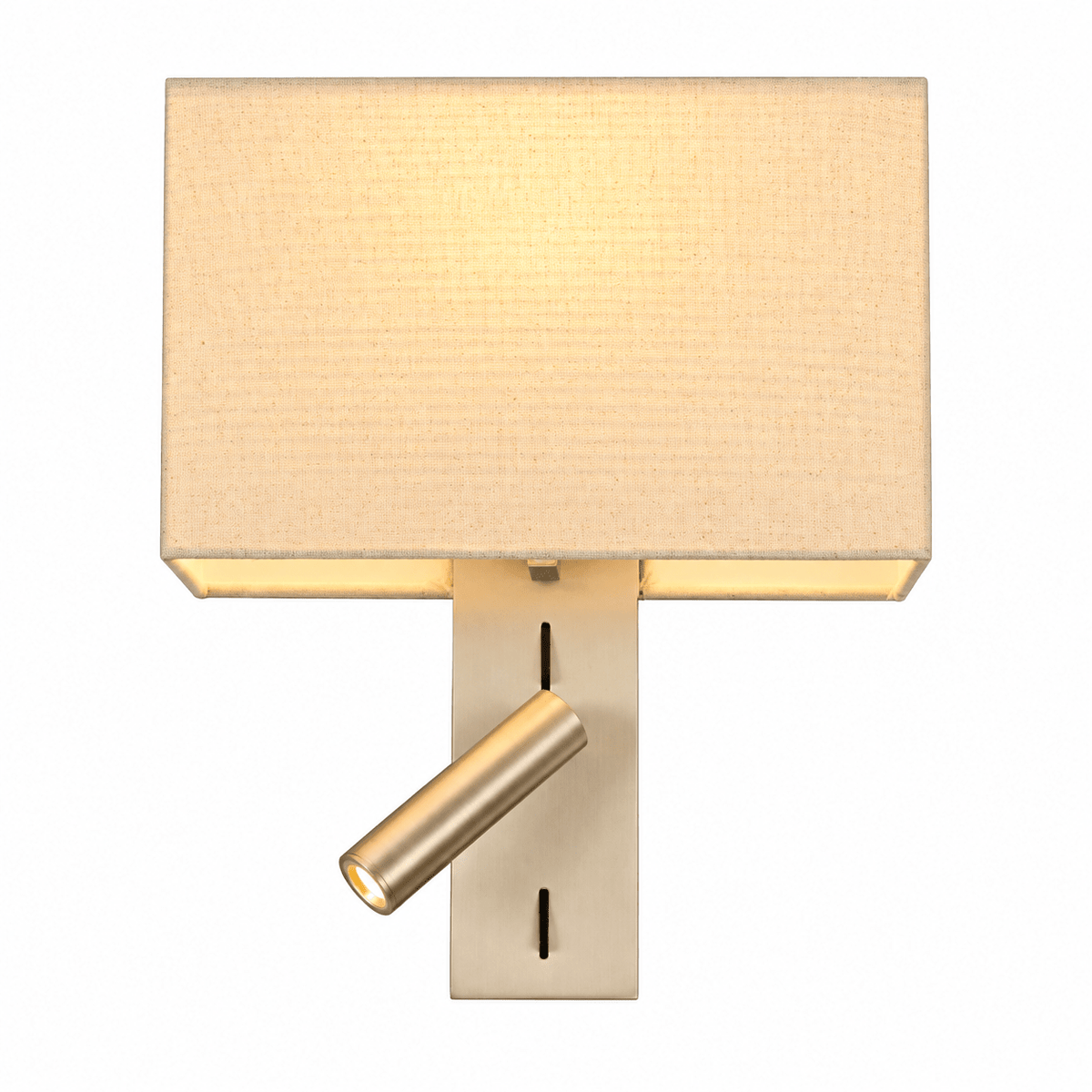 Read & Rest Matt Nickel / Beige Reading Light - E27 + LED