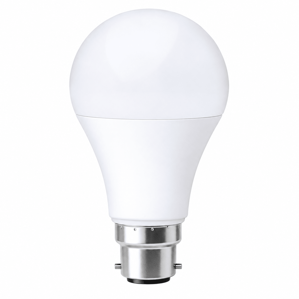 A 15W LED bulb with a rounded white top and a silver B22 base, set against a plain white background.
