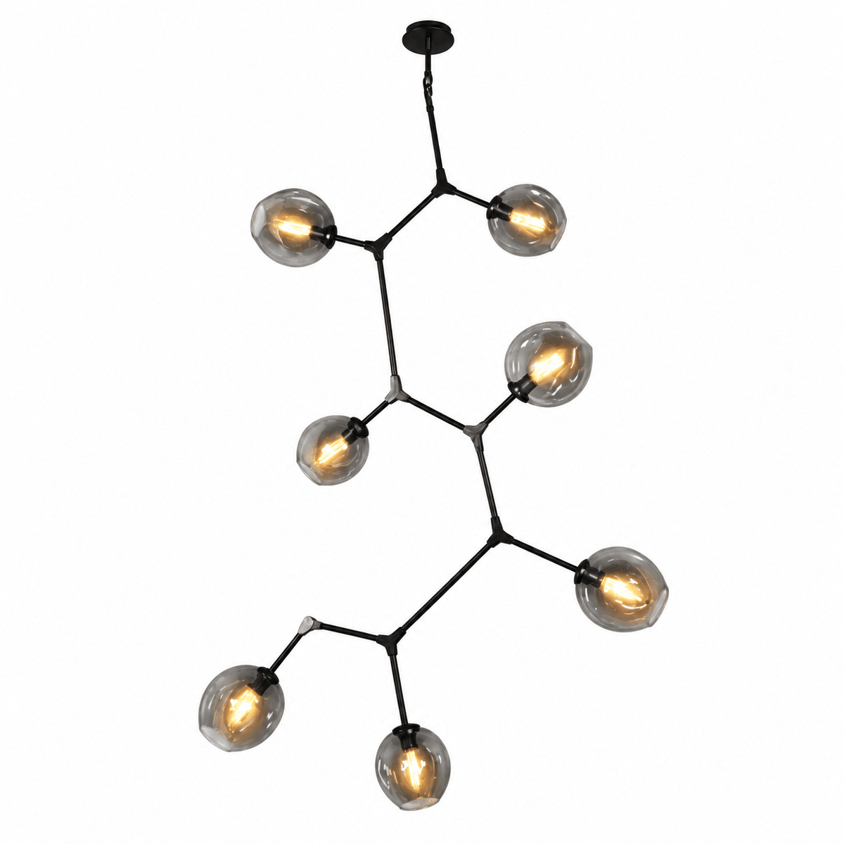 7 Light Molecule Vertical Pendant - Gold