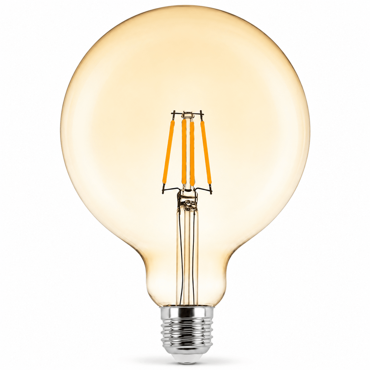 6W Dimmable Amber G125 Filament LED Bulb – E27, 2700K Warm White