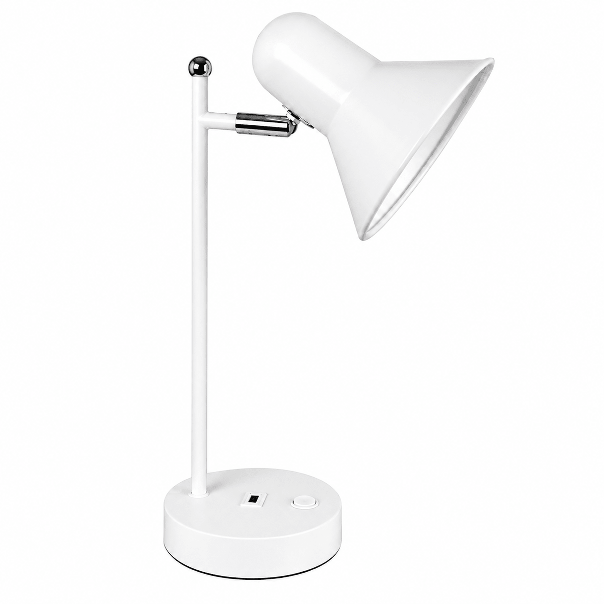 White Desk Lamp with USB Charger