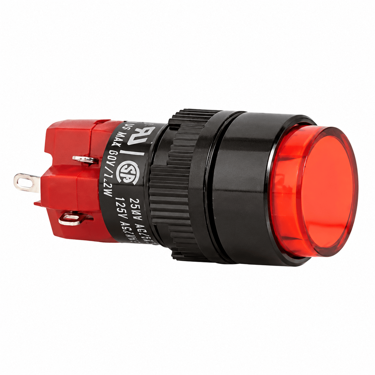 Red Illuminated Pushbutton Switch 16mm 1NO+1NC