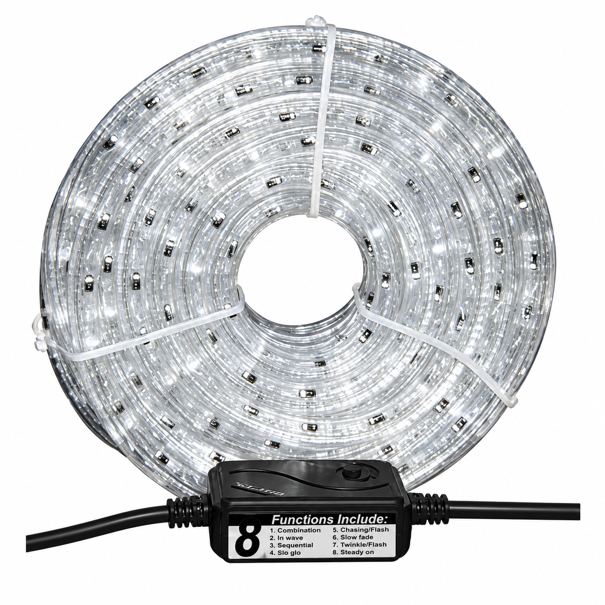LED Rope Light 3-Wire White 6000K, 230V (10m Roll)