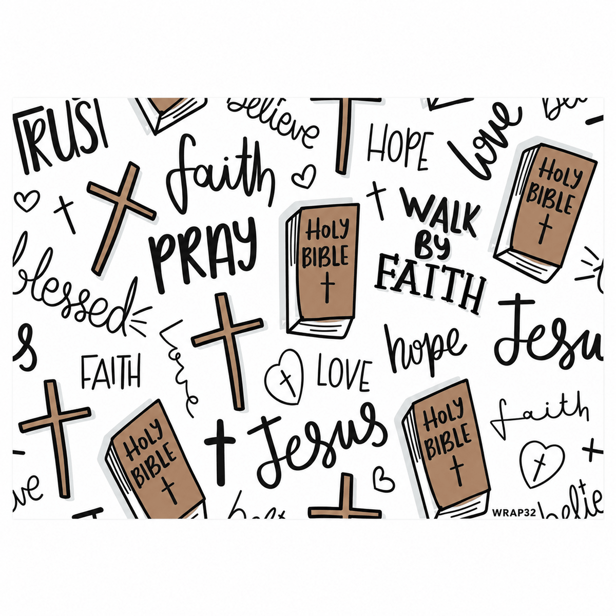 Gift Wrap Sheet - Walk By Faith