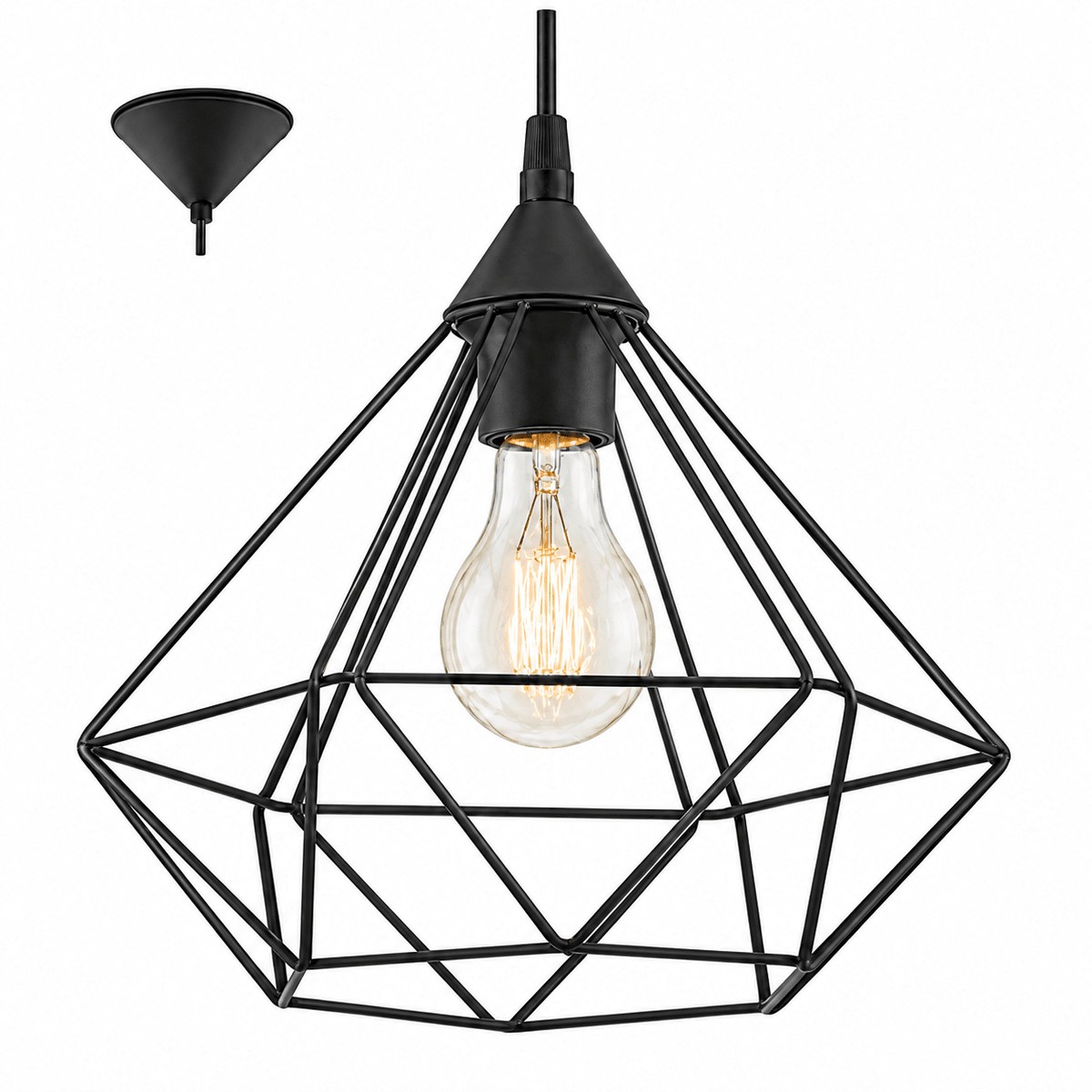 Black Pendant Light Steel Construction