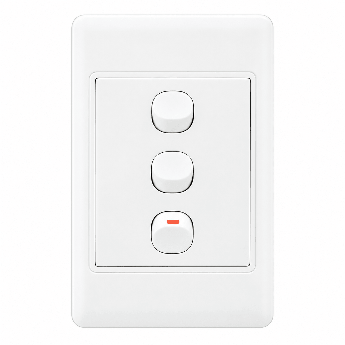 3 Lever 1 Way Wall Switch - White