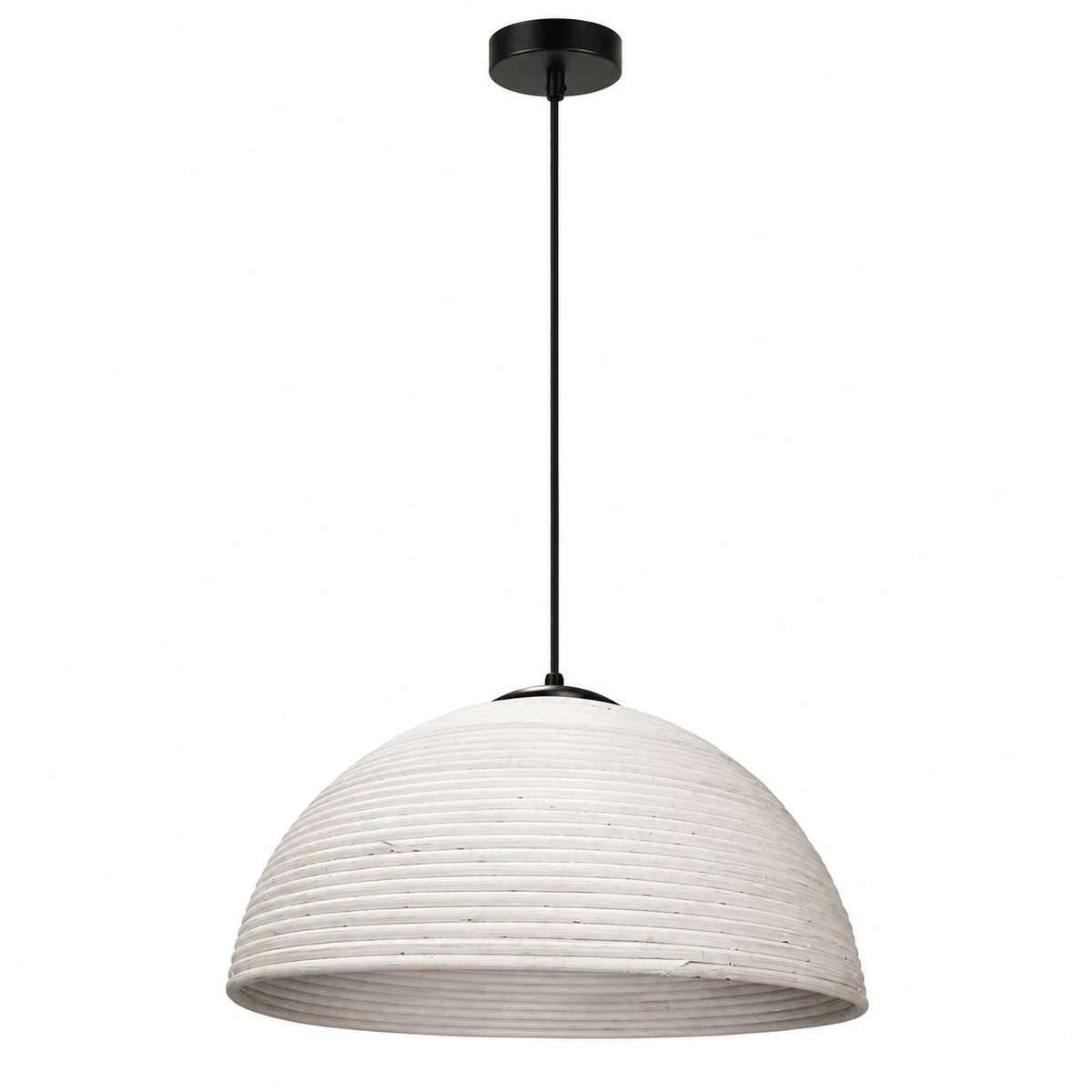 Breyten Antique White Rattan Pendant Light - Medium