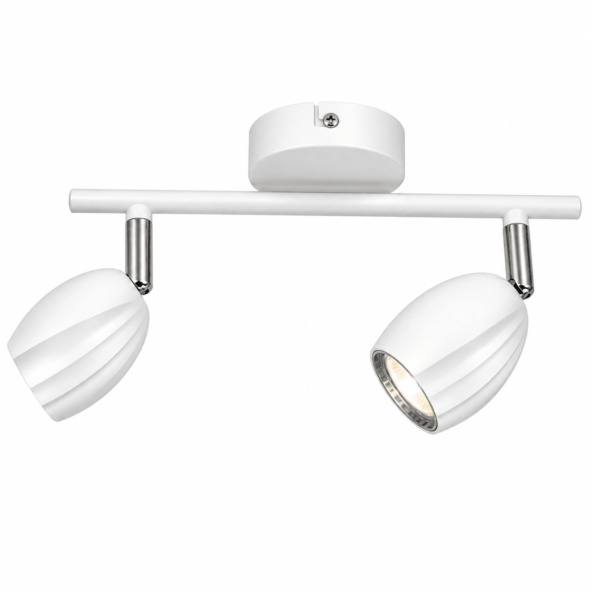 GU10 2-Way Spotlight - White & Stainless Steel
