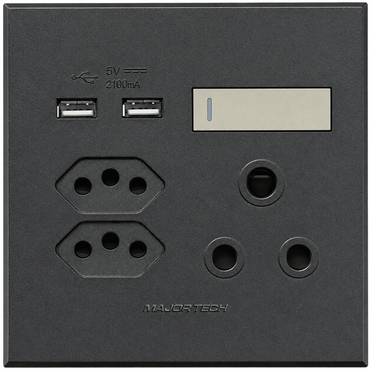 Veti 3 - 4 x 4 USB, Double V-Slim, Single RSA Sockets - Titanium / Graphite