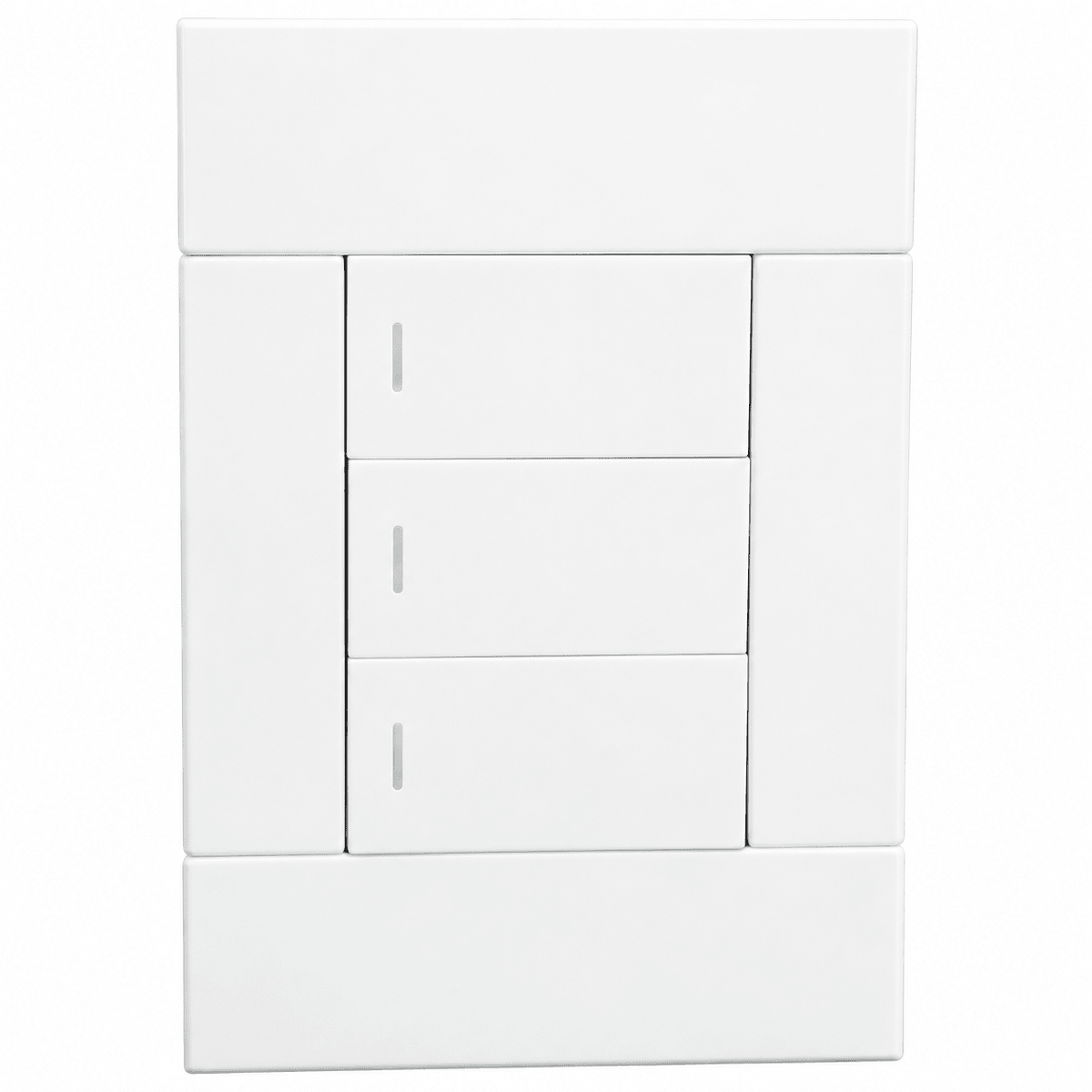 Veti 2 - White Three Lever Wall Switch - 2 Way