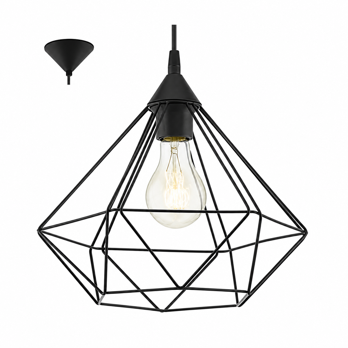 Black Pendant Light Steel Construction