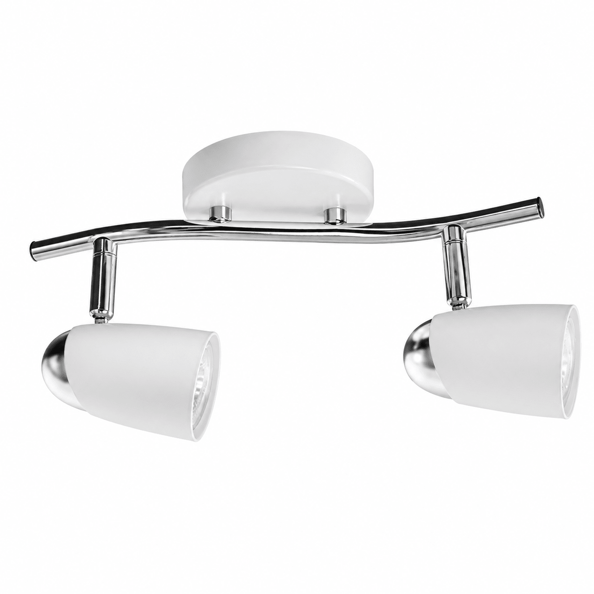 White & Polished Chrome Double GU10 Spotlight