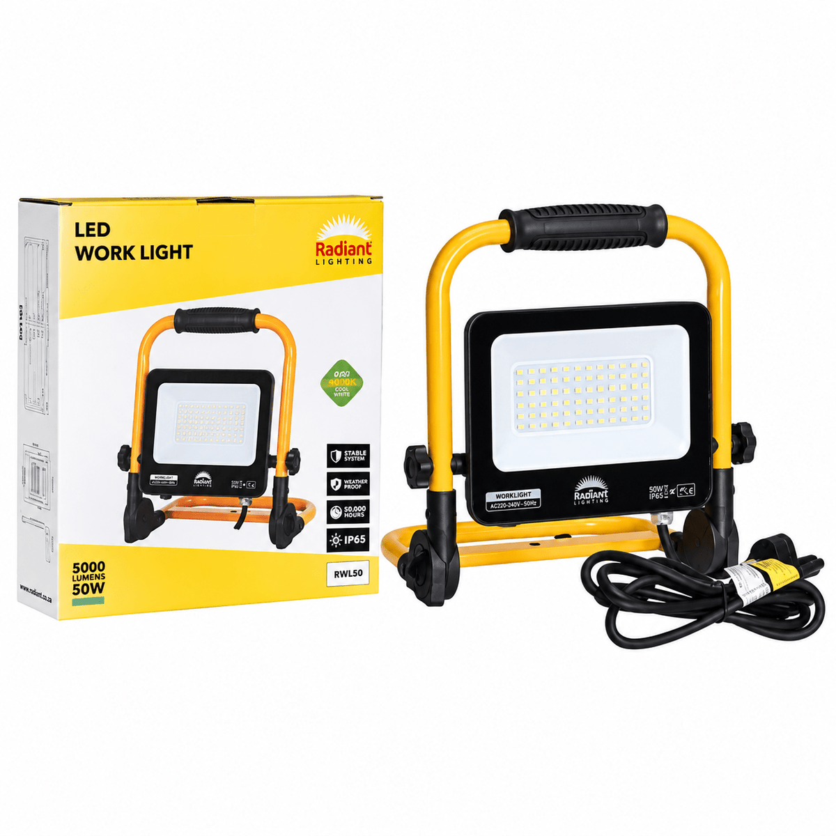 50W Portable LED Work Light, 5000lm, IP65