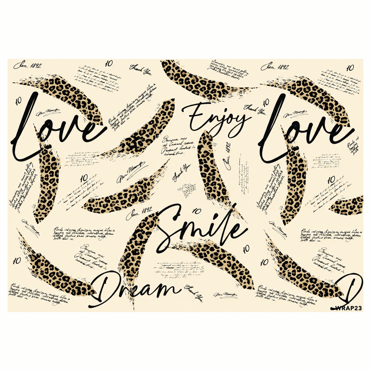 Gift Wrap Sheet - Leopard Skin Brush