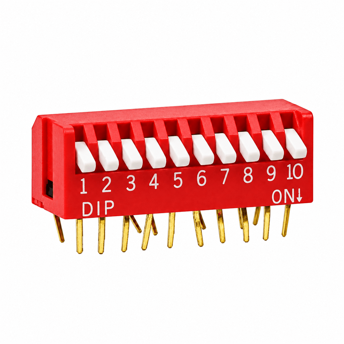 10-Way DIP Switch - Piano Type (Red)