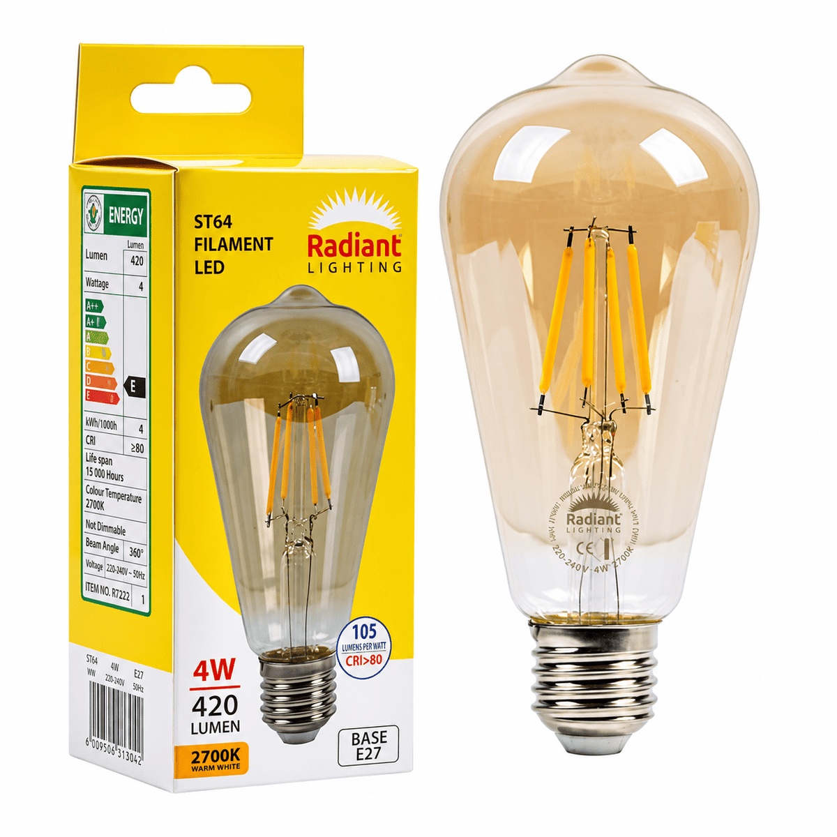Pear Nipple Filament Amber