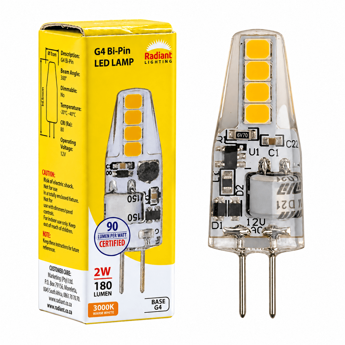 Warm White LED G4 Bi-Pin