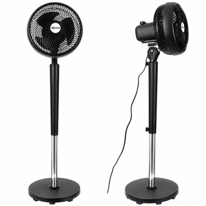 Black Floor Fan Adjustable Tilt 3-Speed
