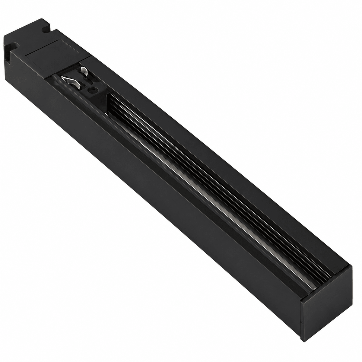 Black Aluminium 4 Wire Square Track Light - 2 Meter