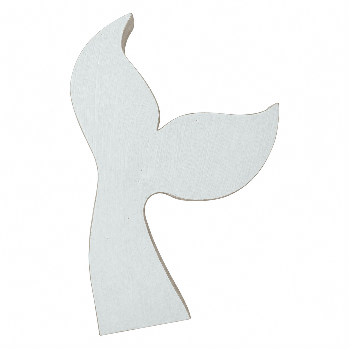 Coastal White Whale Tail Decor