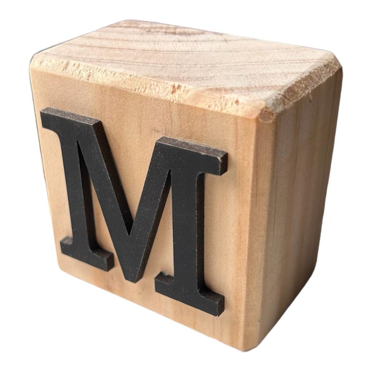 Handcrafted Rustic Black Wooden Letter M - Future Decor