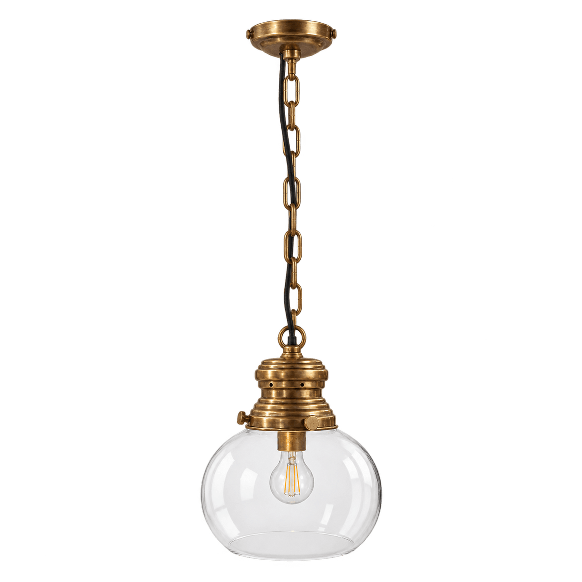 Hayley-S Hanging Lamp Antique Brass – transparent background, corrected chain length
