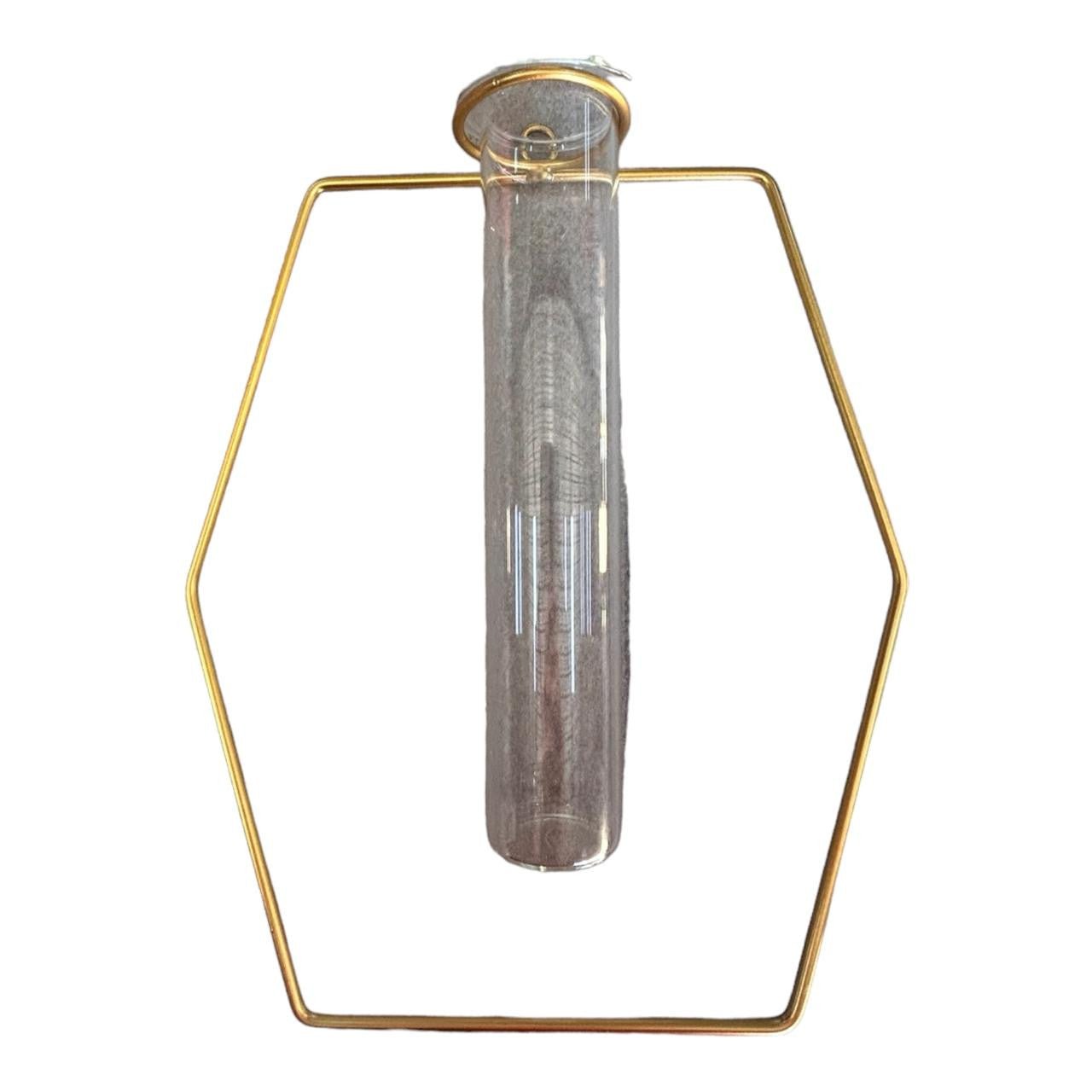 Hexagon Hanging Gold Frame with Vase - Future Decor