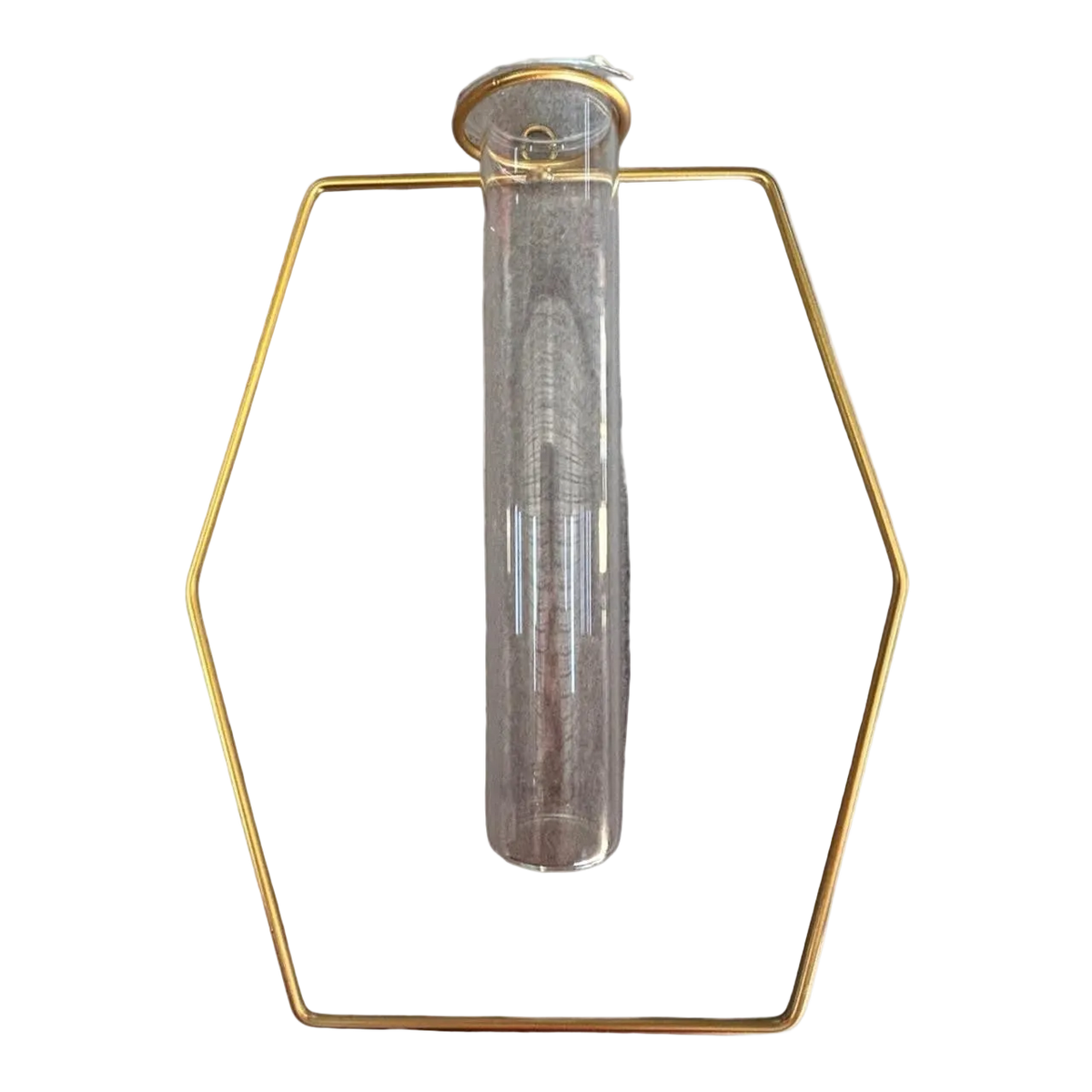 Hexagon Hanging Gold Frame with Vase