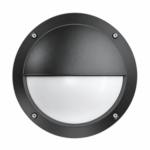 Black round bunker bulkhead with eyelid, white background
