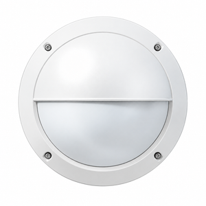 White round bunker bulkhead with eyelid, white background