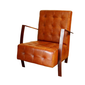 Industrial Elegance: Iron & Leather Accent Chair - Future Decor