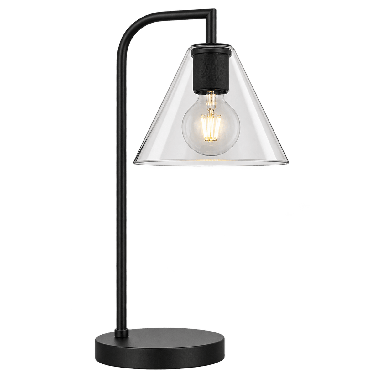 Inspiration black table lamp on transparent background