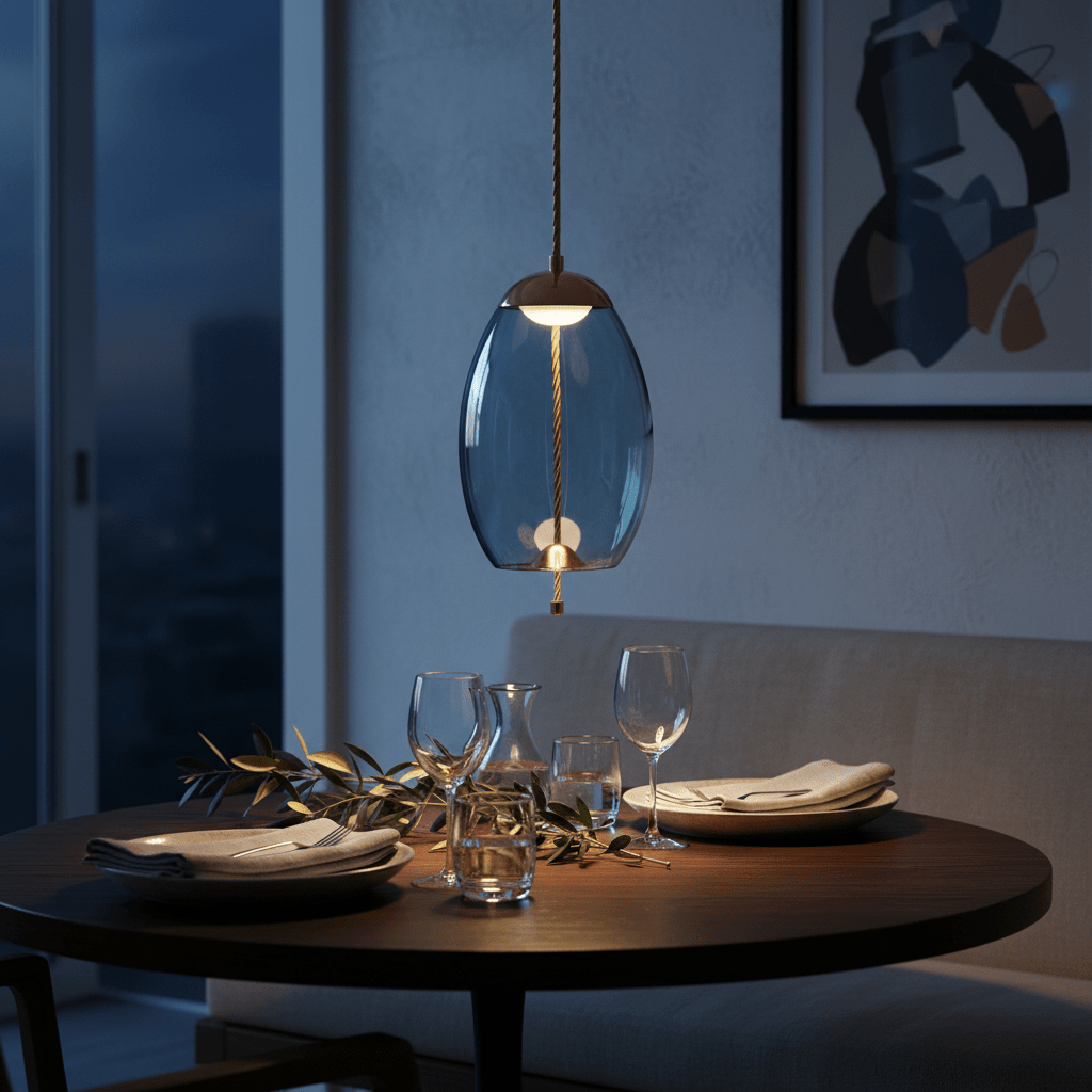Blue Droplet LED Pendant Light