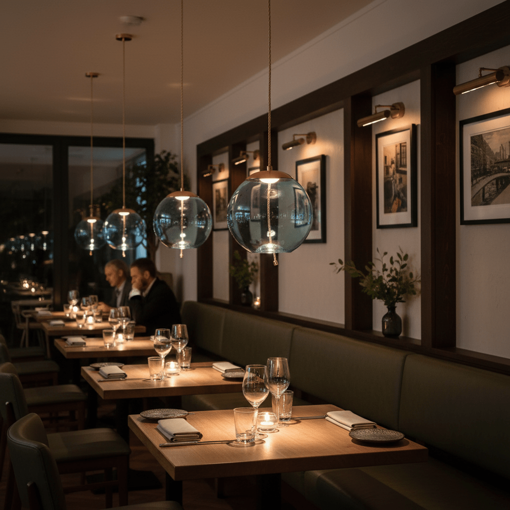 Blue Orb LED Pendant Light