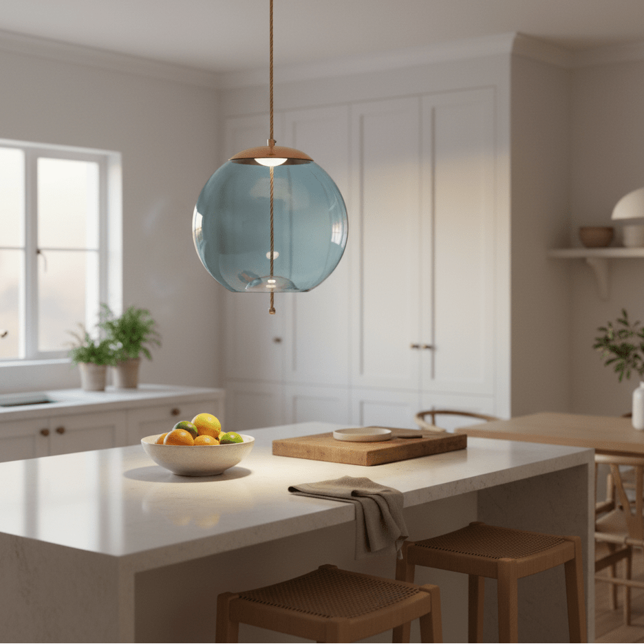 Blue Orb LED Pendant Light