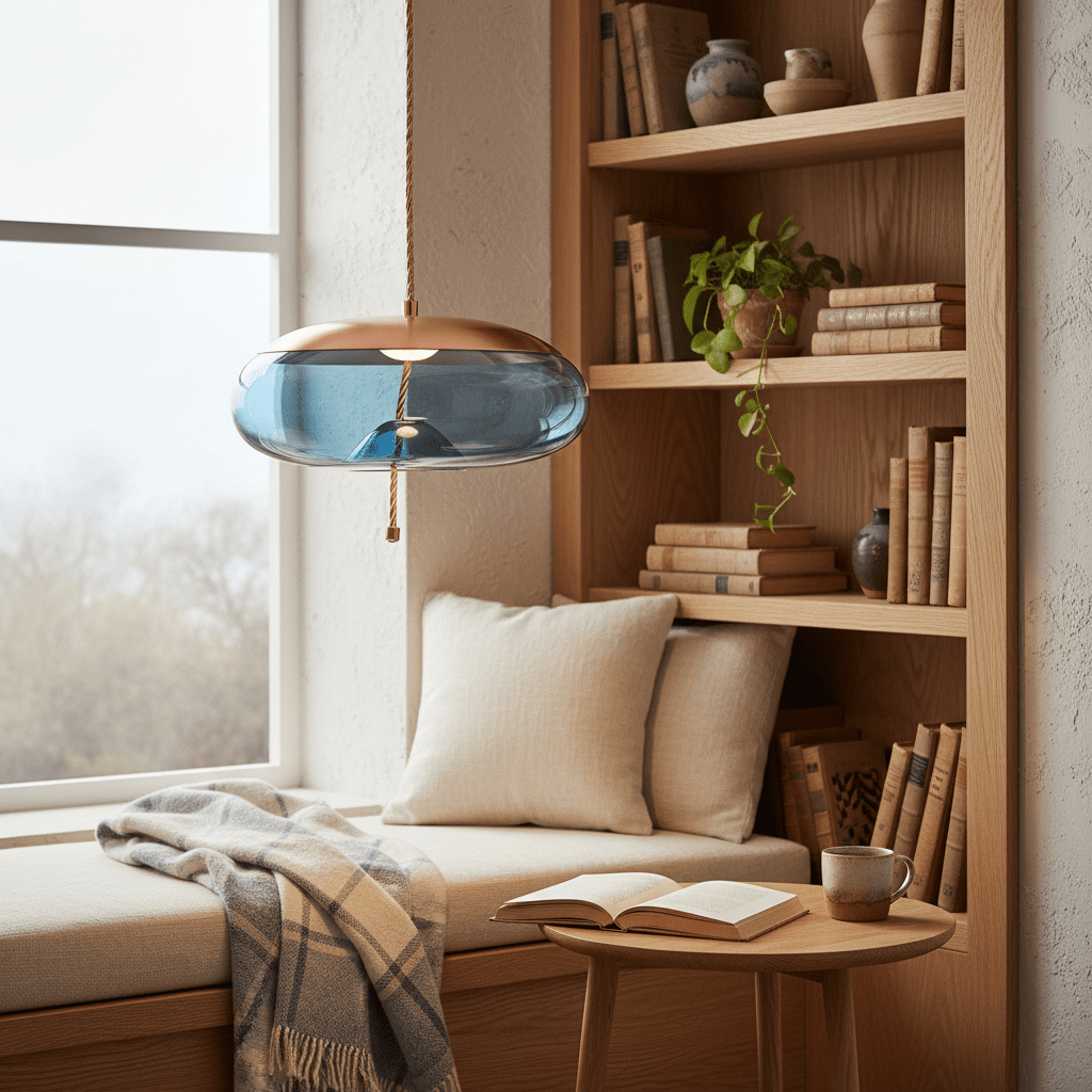 Blue Pebble LED Pendant Light