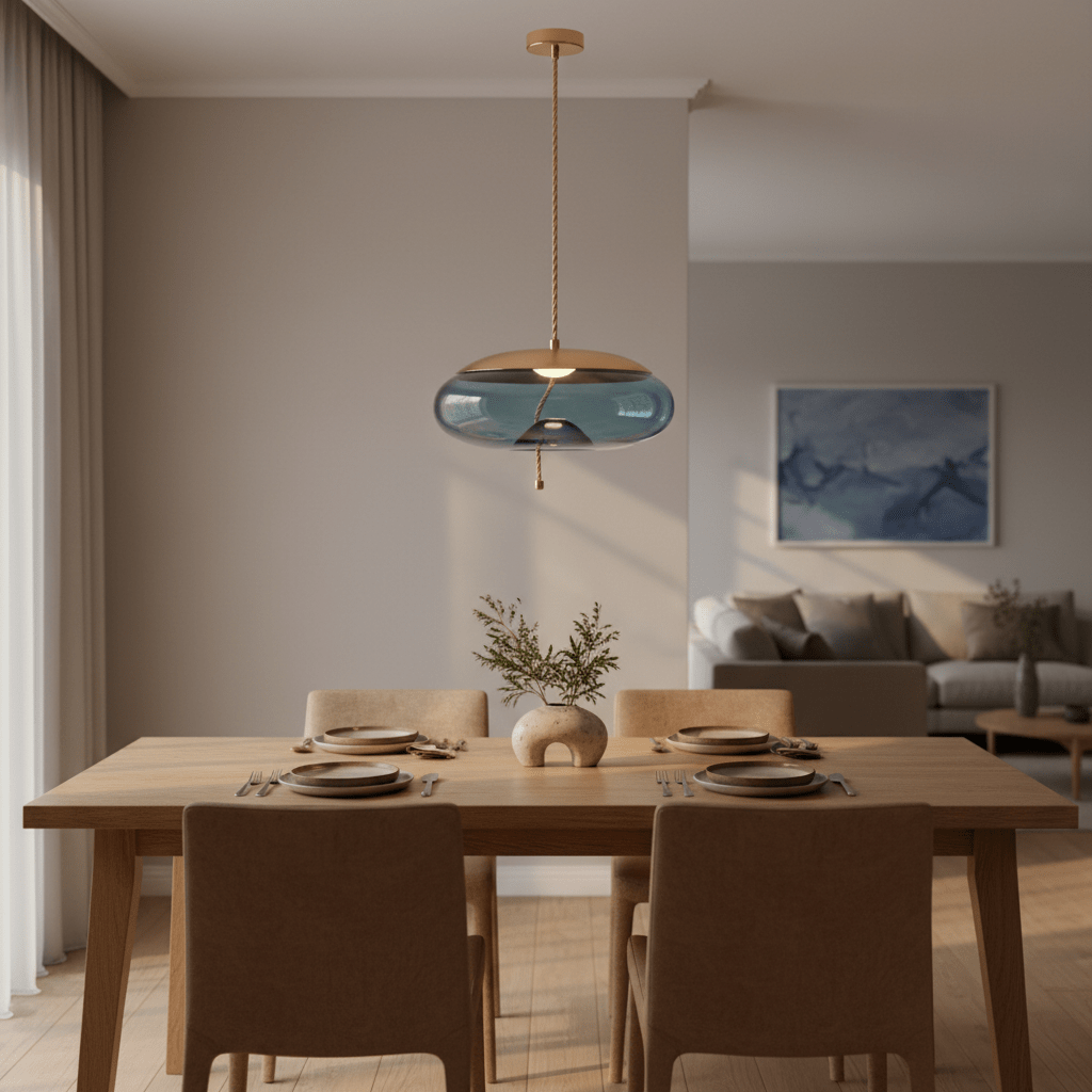 Blue Pebble LED Pendant Light