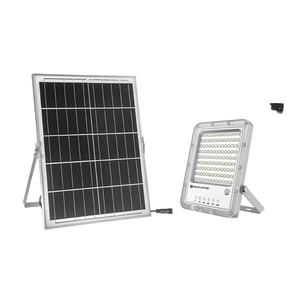Karu 200W solar floodlight 4000K with solar panel and remote - white background - 1254 x 1254