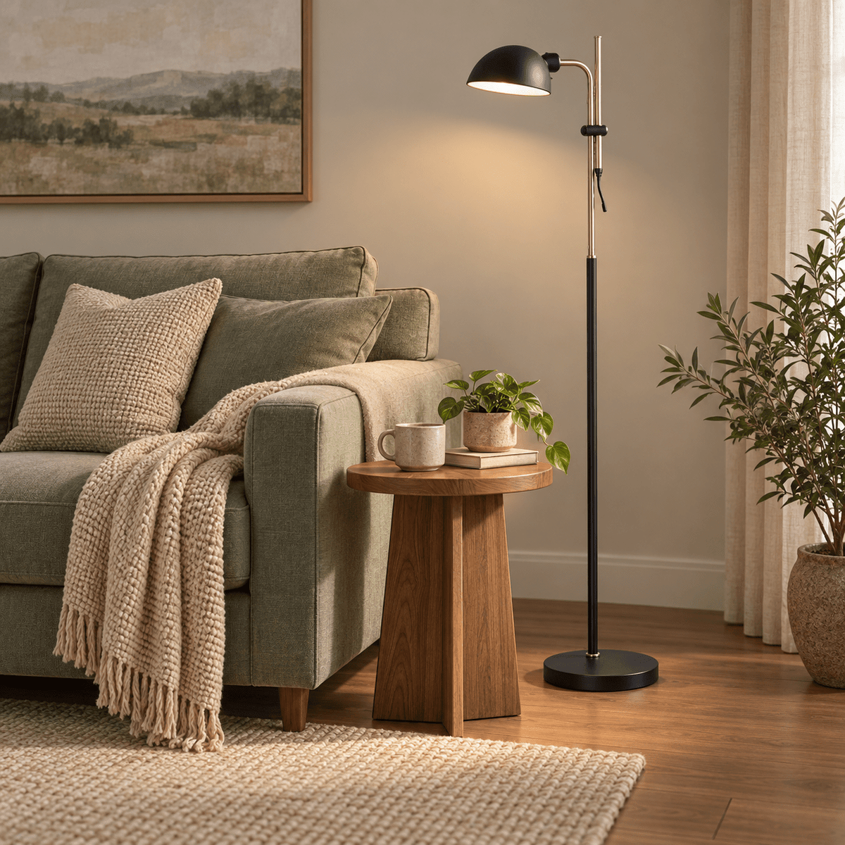 Keller Black & Brass Floor Lamp lifestyle image 1