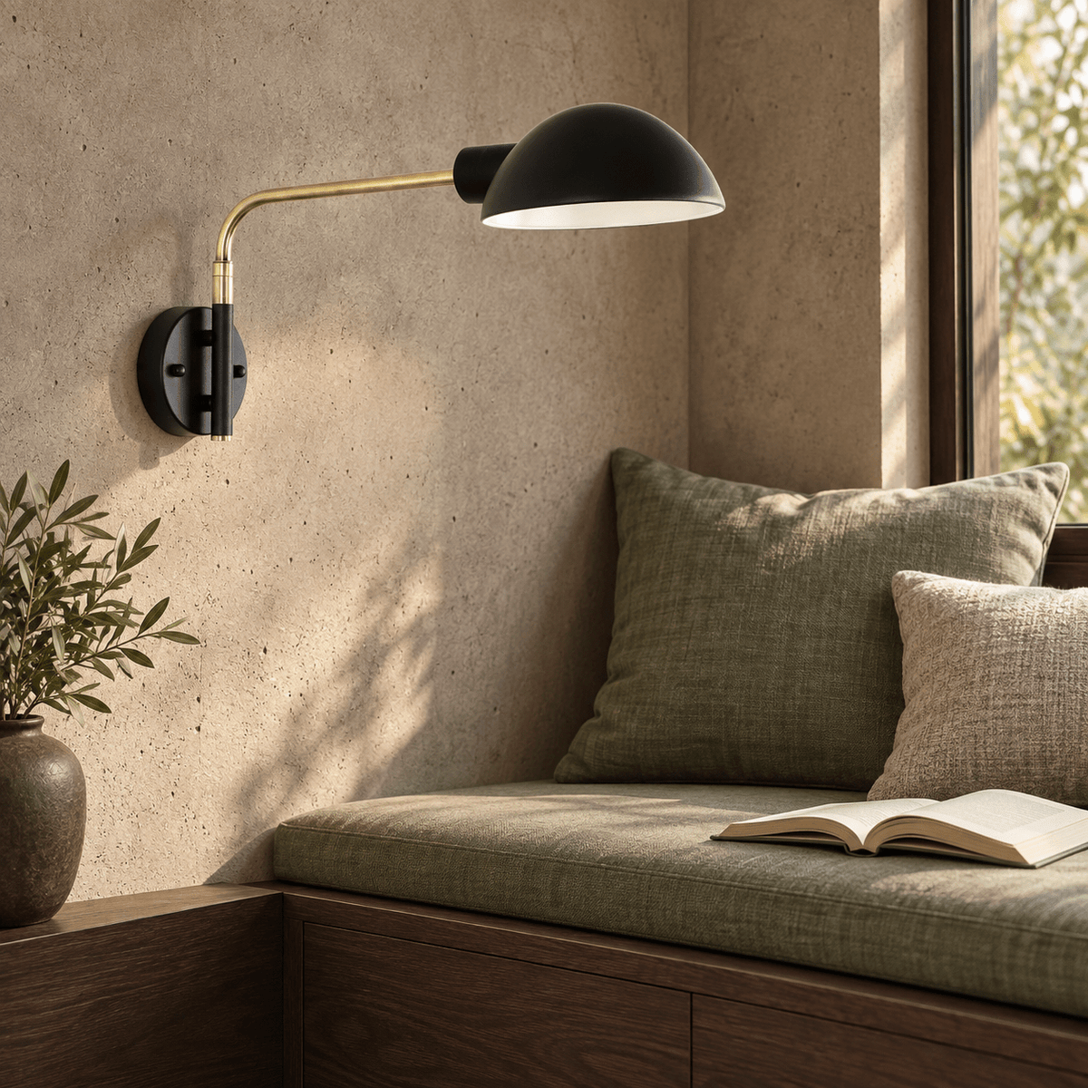 Keller Black & Brass Wall Light lifestyle image 4