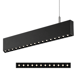 Kler Up & Down Linear Pendant Light – Black 3000K, transparent background