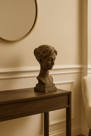 Large Gold And Grey Female Statue - Future Decor