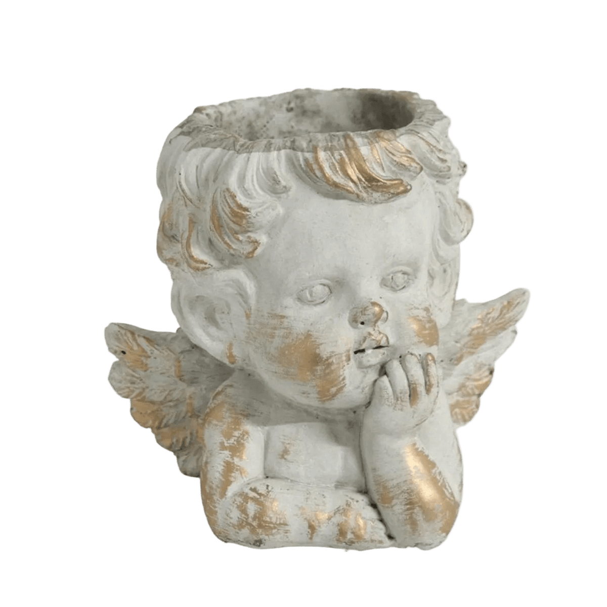 Large Gold Leaf Grey Cupido Resting