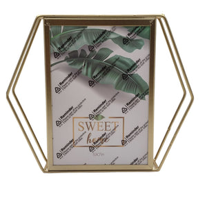 Large Photoframe - Gold Hexagon - Future Decor