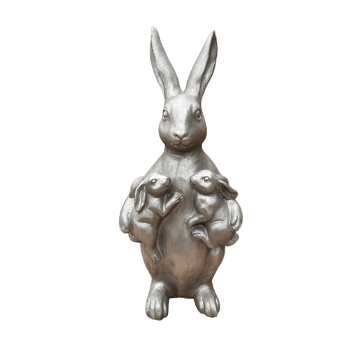 Large Silver Bunny Holding Kids